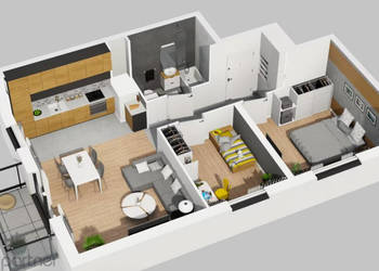 Mieszkanie Wrocław al. Karkonoska 58.38m2 3-pokojowe