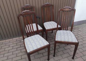 Krzesła Dębowe Stare Antyk Komplet 4 Sztuki Po Renowacji Okazja.