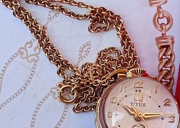 Szwajcarski zegarek automatyczny Titus z 18-karatowym złotym łańcuszkiem. C