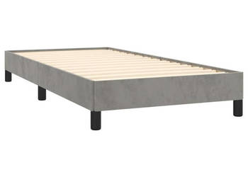 Rama łóżka bez materaca jasnoszare aksamitna 90x190 cm WM-346946
