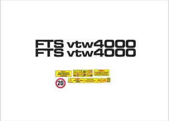 Naklejki Beczkowóz FTS vtw 4000 mocny klej, odporne, laminat