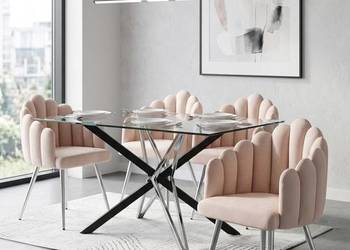 Krzesło Tapicerowane Aldo Chrom Beżowe, Wysyłka 24H, Dostawa 0zł!