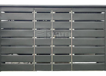 Wiata śmietnikowa dach prosty 4x0,6m 2x furtka - Antracyt ST126