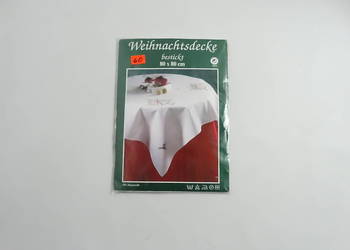 Haftowany obrus świąteczny – Boże Narodzenie – 80x80 cm – NOWY