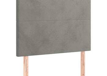 Zagłówki do łóżka 2 szt. jasnoszary 90x5x78/88 cm aksamit WM-3116088