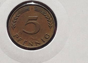 5 Fenigów RFN 1950 r. men. J 5 Fenigów RFN 1950 r. men. J