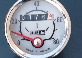 Licznik HURET PRL vintage 0–80 km/h Francja rower/motorower ORYGINAŁ