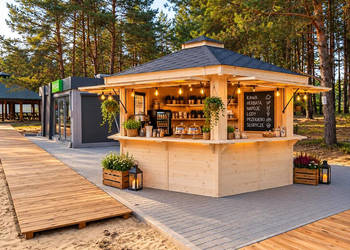 DOMEK HANDLOWY 6 5M Drewno Sklepik - Pawilon Targowy Jarmark Targ PRODUCENT