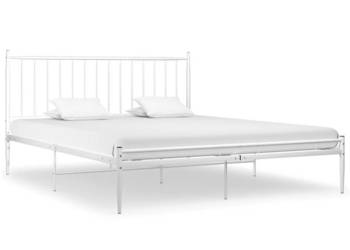 Łóżko Metalowe Białe Rama Łóżka Ze Stelażem Biała 200 x 200 cm WM-325028