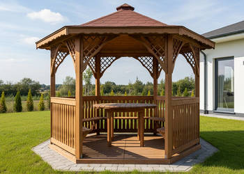 Altana 2 4m Sześciokątna Impregnowana +Podłoga Gont Meble w cenie Producent