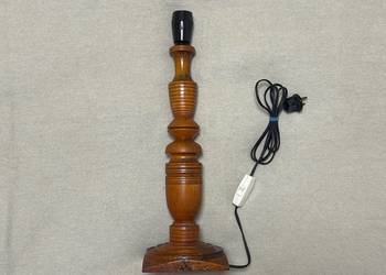 Stara lampa PRL drewniana 50 cm