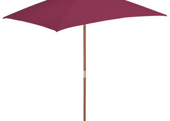 Parasol ogrodowy na drewnianym słupku 150 x 200 cm bordowy WM-44537