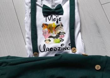 Komplet chabrowy na roczek chłopca mstylroczek.pl farma butelkowa zieleń