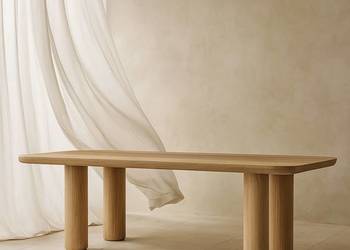 Stół dębowy drewniany rozkładany 300 cm x 100 cm styl japandi