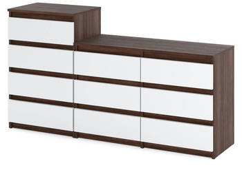 Komoda 10 Szuflad Pojemna Nowoczesna Szafka Rtv 160cm Dąb Wenge Biały Mat