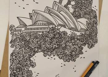 Rysunek: Sydney Opera House, cienkopis - blok t. A3, 250 g/m