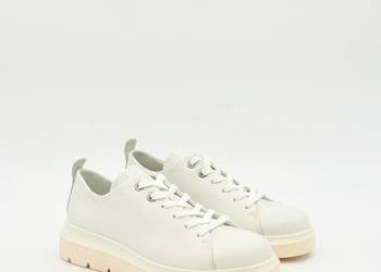 ECCO Nouvelle, damskie skórzane sneakersy, biały, EU 36