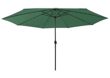 Parasol ogrodowy z LED, 400 cm, zielony（312531）