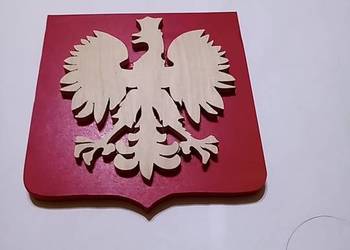 Godło Polski ręcznie robione Handmade drewno 17 x 17 cm