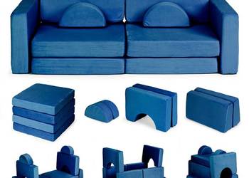 Sofa składana modułowa dla dzieci duża 2-osobowa DIY 10 miękkich poduch -