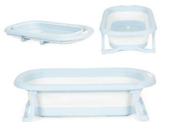 Wanienka dla dzieci wanna turystyczna składana odpływ szara ECOTOYS