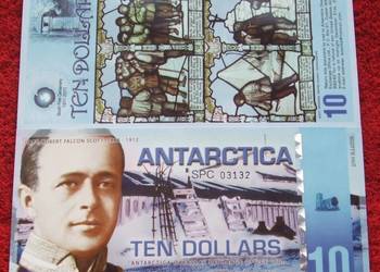 Banknot 10 DOLLARS ANTARKTYDA R. SCOTT Polimerowy UNC UNIKAT Banknot 10 DOLLARS ANTARKTYDA R. SCOTT Polimerowy UNC UNIKAT