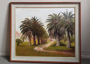 Obraz olejny na płótnie, sygnowany, 1974 r. – „Melb Beach Promenade”, klima