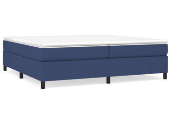 Łóżko kontynentalne z materacem niebieskie tkanina 200x200 cm WM-3144453