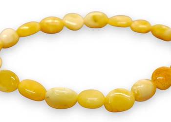 Bransoletka z bursztynu, BURSZTYN bałtycki mleczna polerowana #904
