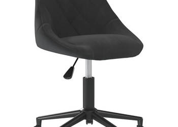 Obrotowe krzesło stołowe czarne tapicerowane aksamitem WM-3089029