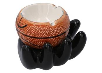 Popielniczka Ceramiczna z Czarną Dłonią Trzymającą Piłkę do Koszykówki
