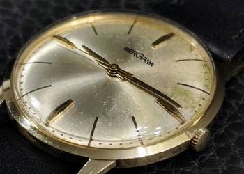 zabytkowy złoty 14k zegarek bergana