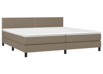 Łóżko kontynentalne z materacem taupe tkanina 200 x 200 cm WM-3133105