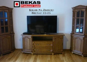 Nowy Dębowy Komplet do Salonu Dwie Witrynki 70+ Komoda Rtv Producent BEKAS