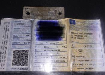 Witam sprzedam dowód rejestracyjny wraz z rejestracją do skutera