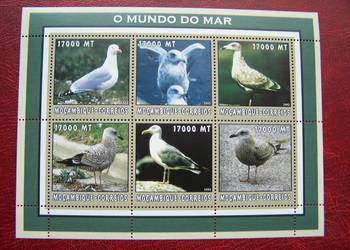 Mozambik 2002 MNH Fauna Ptaki Mewy Życie morskie