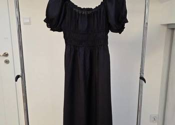 Czarna maxi sukienka hiszpanka marszczona