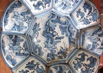 Chińska porcelana okres błękitny Ming klejona