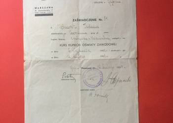 ( 1742 ) Zaświadczenie O Ukończeniu Kursu, Kędzierski ( 1742 ) Zaświadczenie O Ukończeniu Kursu, Kędzierski