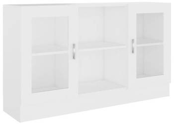 vidaXL Witryna, biała, 120 x 30,5 x 70 cm, płyta wiórowa(SKU:802786)