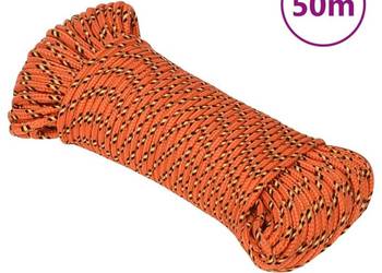 vidaXL Linka żeglarska, pomarańczowa, 3 mm, 50 m, polipropylen(SKU:152641)