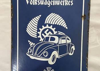 Niemiecka tablica/szyld  emaliowany, reklama inwestycji niem