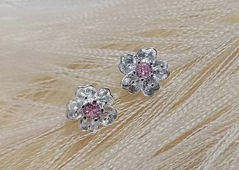 Kolczyki kwiatuszki srebrne 925