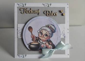 Kartka ręcznie robiona handmade z okazji Dnia Babci