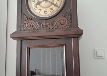 Zegar stojący podłogowy dębowy zabytkowy wysoki 194 cm