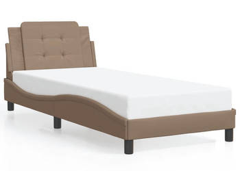 Rama łóżka z zagłówkiem cappuccino sztuczna skóra 80x200 cm WM-3208146