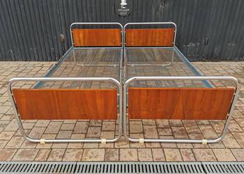 Sypialnia - łoże, 2 x łóżko chrom Hynek Gottwald- KOVONA Czechosłowacja '30