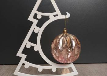 Stojak świąteczny na dużą bombkę biały