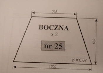 Szyba boczna 1060mm/605mm/630mm do Ursus C-385