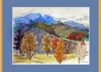 "Tatry-Giewont"- pastel, akwarela